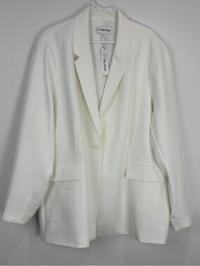 The Drop Blake Ivory Blazer 5X Minimalist Open Front Workwear Chic Office Jacket